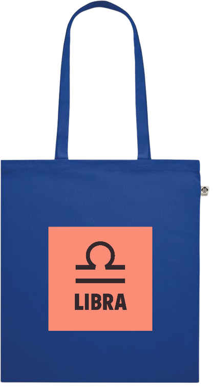 Zodiac Libra Design - Premium colored organic cotton shopping bag_ROYAL BLUE_front