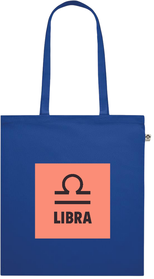 Zodiac Libra Design - Premium colored organic cotton shopping bag_ROYAL BLUE_front