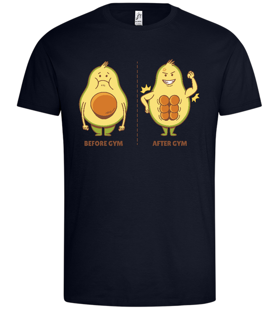 Before vs After Gym Design - Premium men's t-shirt_FRENCH NAVY_front