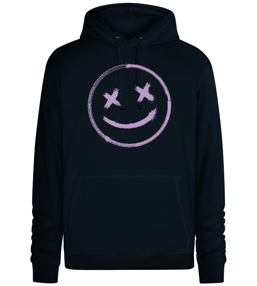 X-Eyed Smiley Design - Premium unisex hoodie_BLACK_front