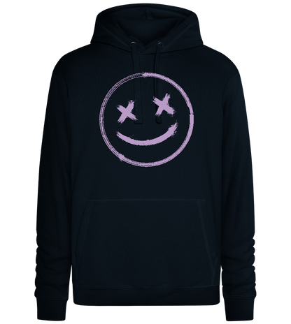 X-Eyed Smiley Design - Premium unisex hoodie_BLACK_front