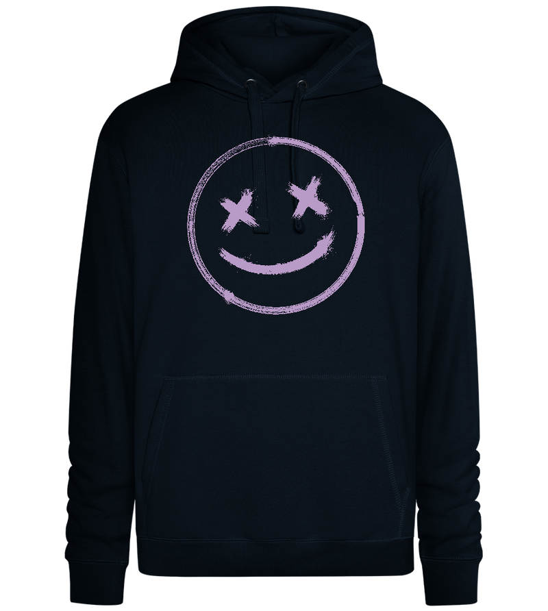 X-Eyed Smiley Design - Premium unisex hoodie_BLACK_front