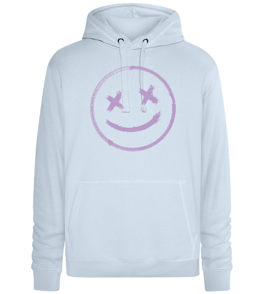 X-Eyed Smiley Design - Premium unisex hoodie_CREAMY BLUE_front