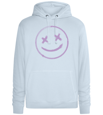 X-Eyed Smiley Design - Premium unisex hoodie_CREAMY BLUE_front