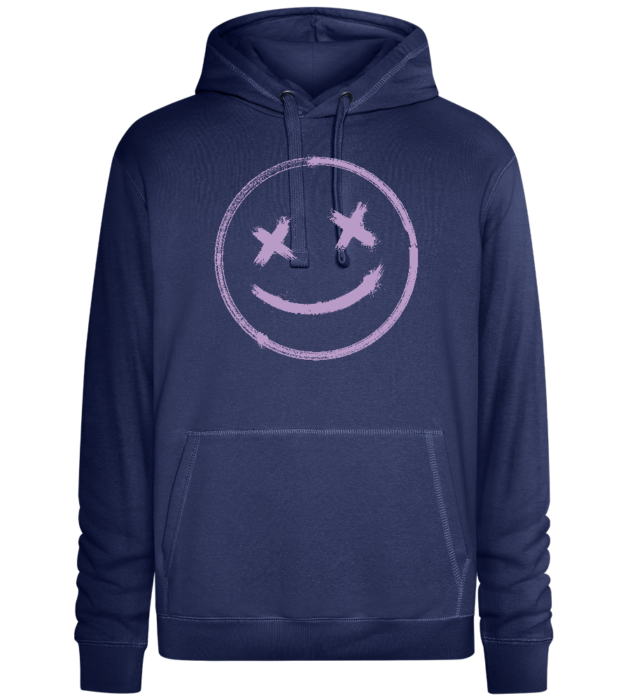 X-Eyed Smiley Design - Premium unisex hoodie_DENIM CHINA_front