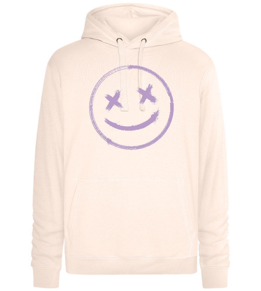 X-Eyed Smiley Design - Premium unisex hoodie_LIGHT PEACH ROSE_front