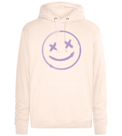 X-Eyed Smiley Design - Premium unisex hoodie_LIGHT PEACH ROSE_front