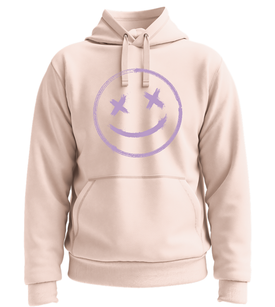X-Eyed Smiley Design - Premium unisex hoodie_LIGHT PEACH ROSE_front