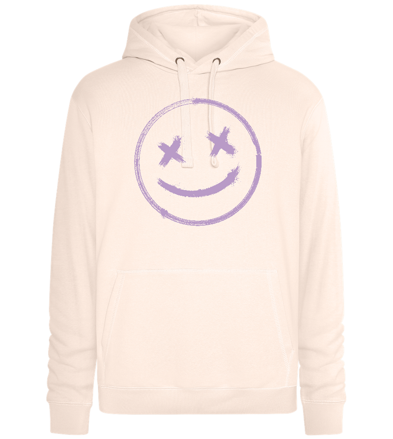 X-Eyed Smiley Design - Premium unisex hoodie_LIGHT PEACH ROSE_front