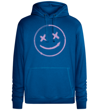 X-Eyed Smiley Design - Premium unisex hoodie_ROYAL_front