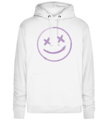 X-Eyed Smiley Design - Premium unisex hoodie_WHITE_front