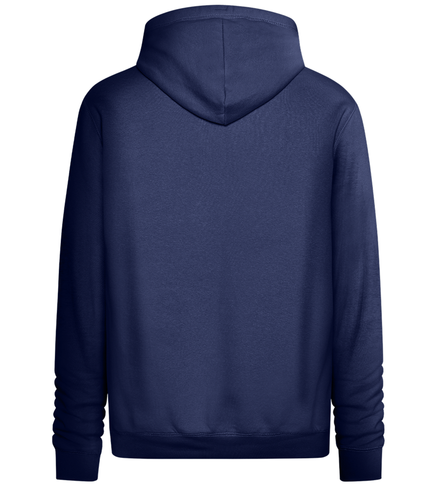 X-Eyed Smiley Design - Premium unisex hoodie_DENIM CHINA_back