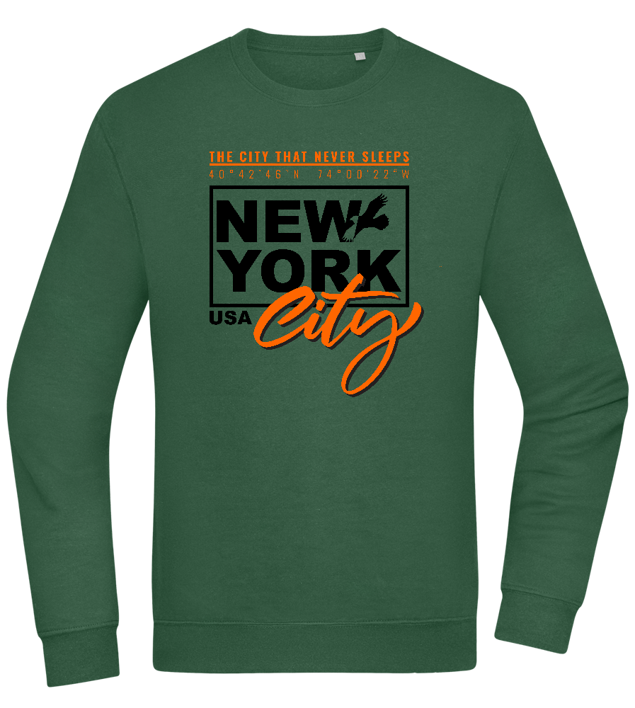 The City That Never Sleeps Design - Comfort Essential Unisex Sweater_GREEN BOTTLE_front