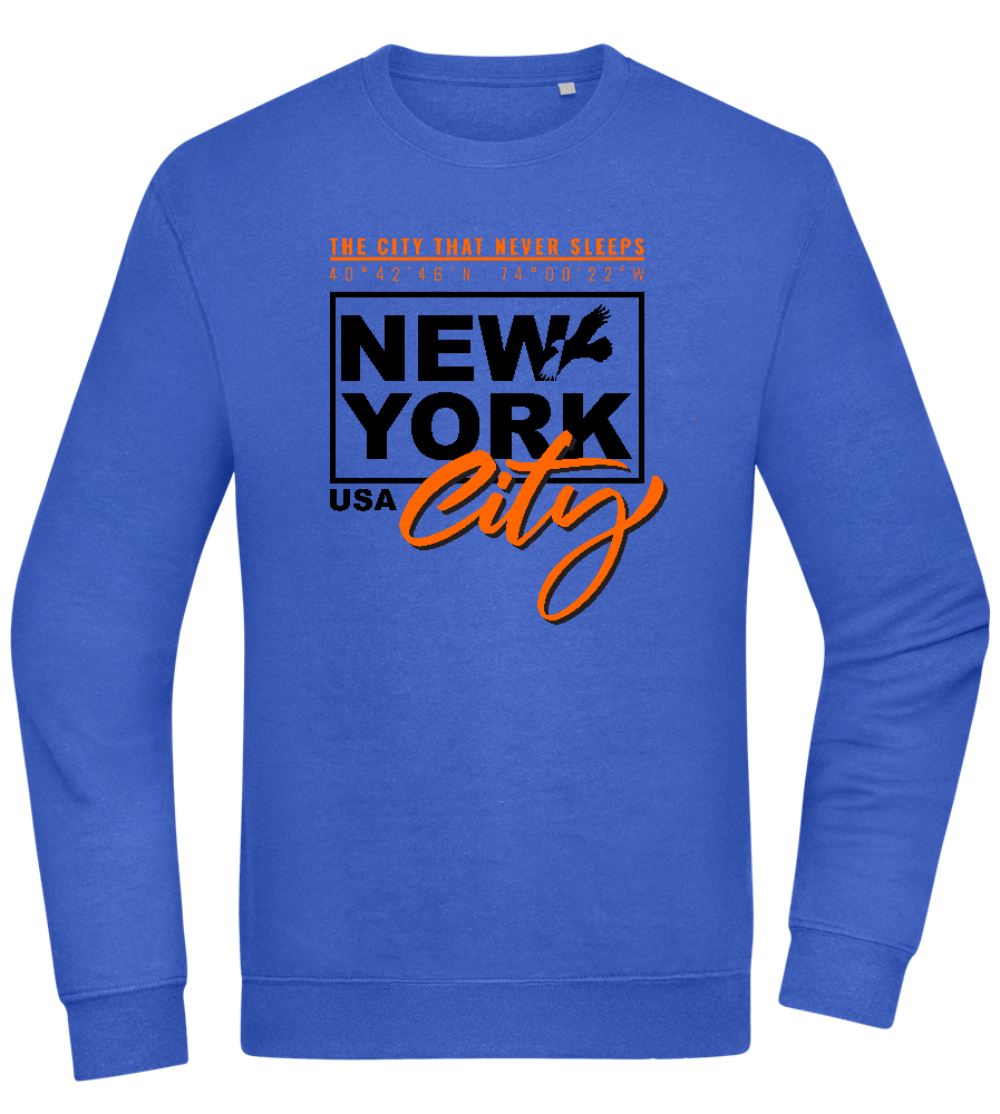 The City That Never Sleeps Design - Comfort Essential Unisex Sweater_ROYAL_front