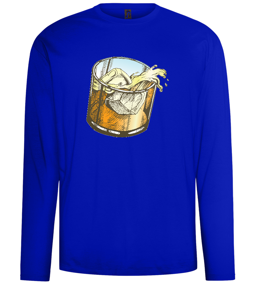 Whiskey Glass Design - Comfort men's long sleeve t-shirt_OVERSEAS_front