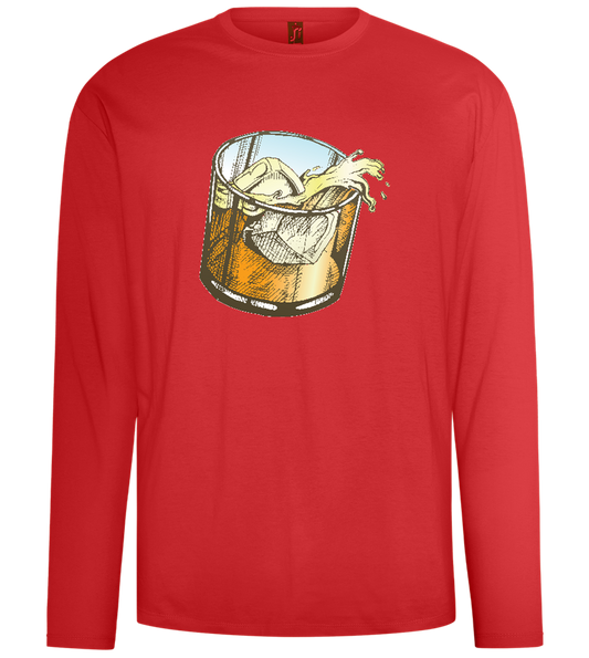 Whiskey Glass Design - Comfort men's long sleeve t-shirt_RED_front