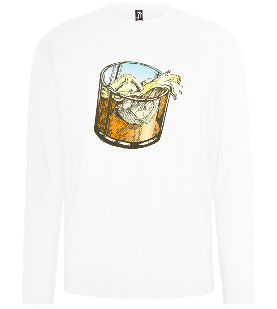 Whiskey Glass Design - Comfort men's long sleeve t-shirt_WHITE_front