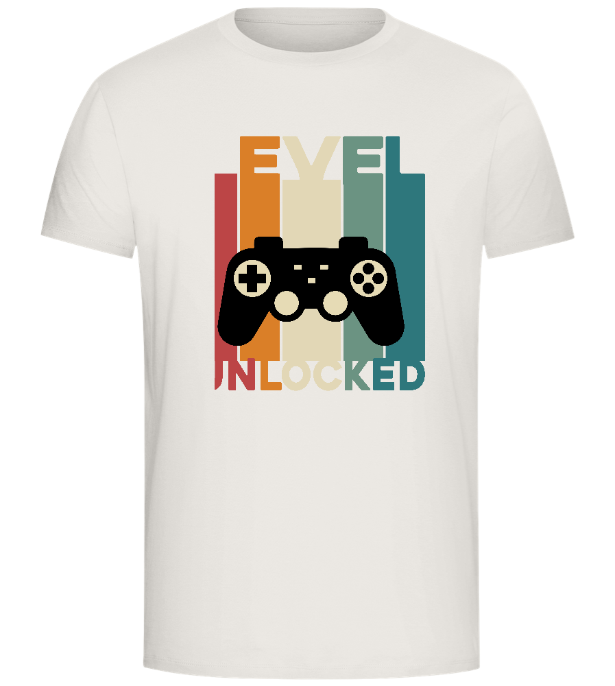 Level Unlocked Game Controller Stripes Design - Comfort Unisex T-Shirt_ECRU_front