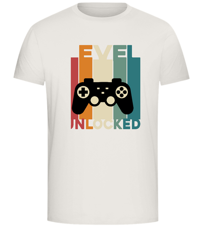 Level Unlocked Game Controller Stripes Design - Comfort Unisex T-Shirt_ECRU_front