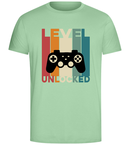 Level Unlocked Game Controller Stripes Design - Comfort Unisex T-Shirt_ICE GREEN_front