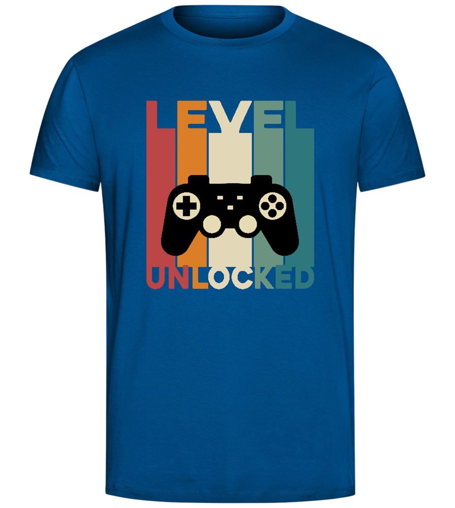 Level Unlocked Game Controller Stripes Design - Comfort Unisex T-Shirt_ROYAL_front