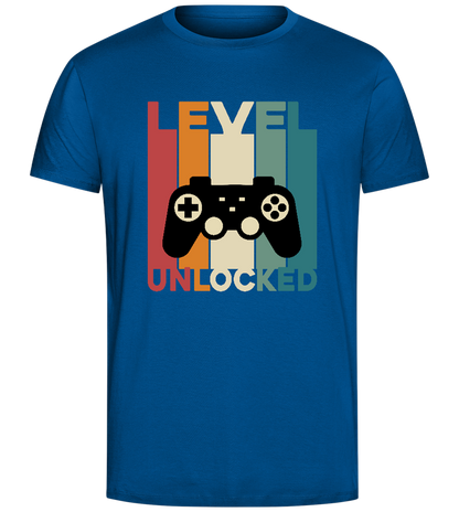 Level Unlocked Game Controller Stripes Design - Comfort Unisex T-Shirt_ROYAL_front