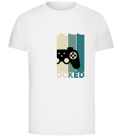 Level Unlocked Game Controller Stripes Design - Comfort Unisex T-Shirt_WHITE_front