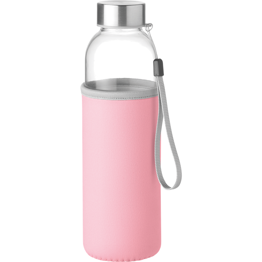 Glass Water Bottle_BABY PINK_front