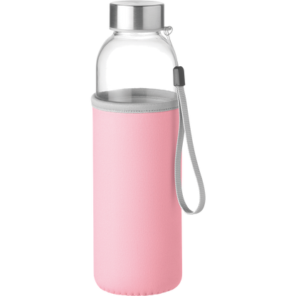 Glass Water Bottle_BABY PINK_front