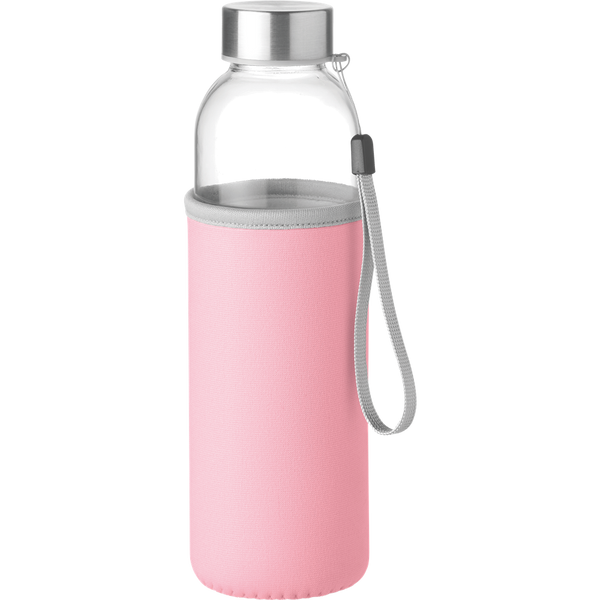Glass Water Bottle_BABY PINK_front