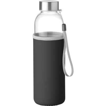 Glass Water Bottle_BLACK_front