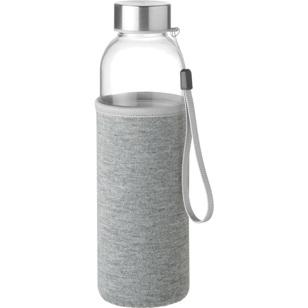 Glass Water Bottle_GREY_front