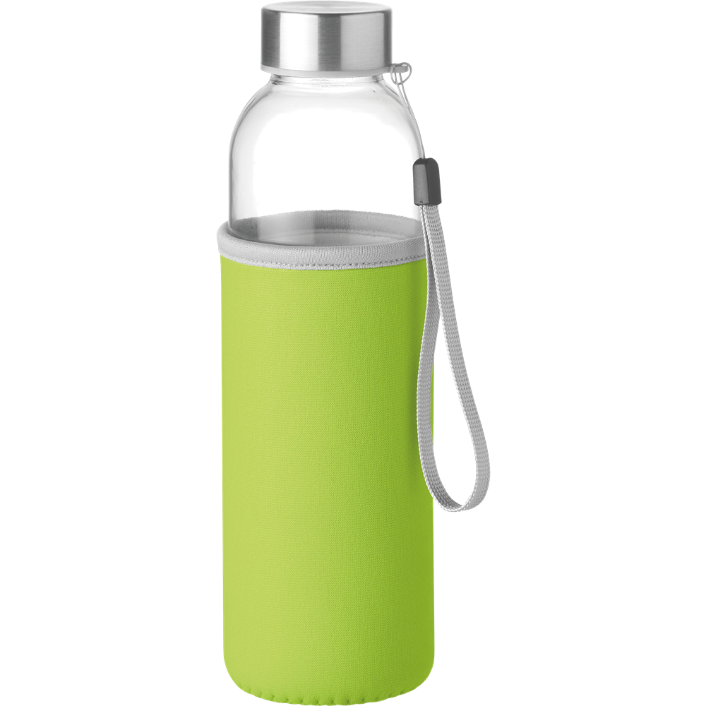 Glass Water Bottle_LIME_front