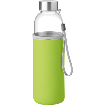 Glass Water Bottle_LIME_front