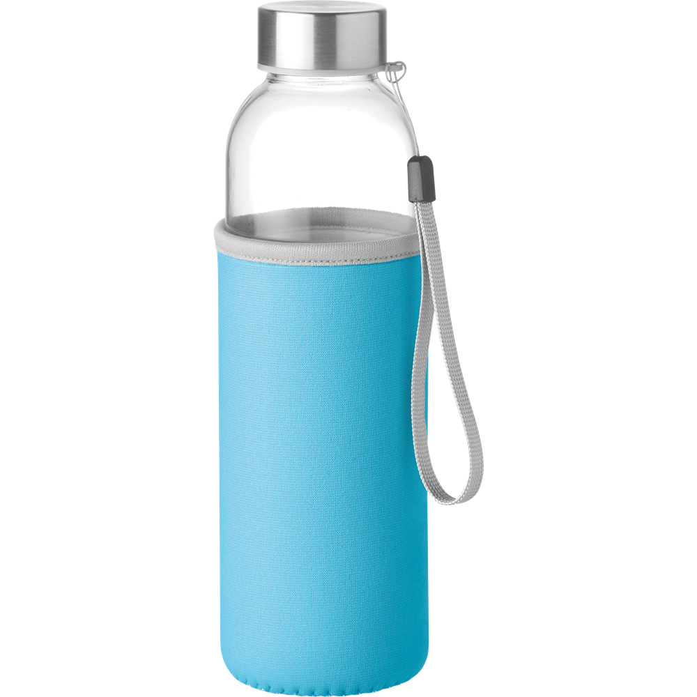Glass Water Bottle_TURQUOISE_front