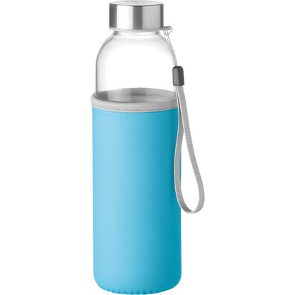 Glass Water Bottle_TURQUOISE_front