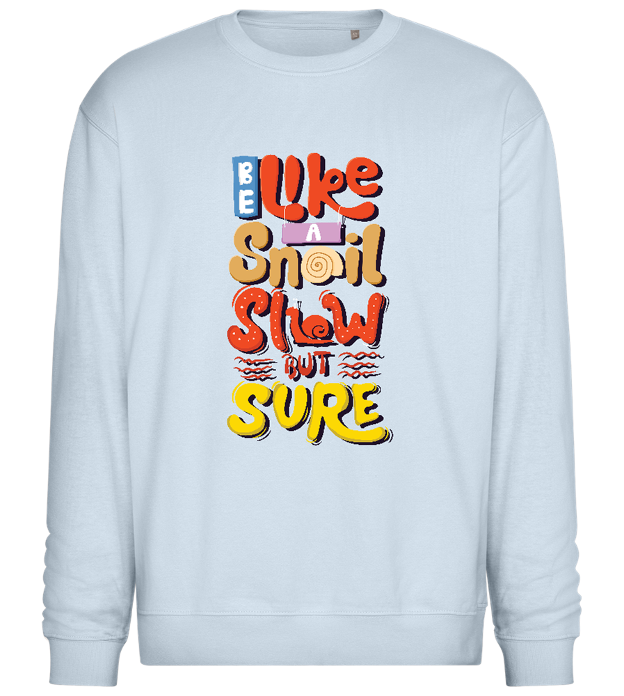 Slow but Sure Design - Comfort Essential Unisex Sweater_CREAMY BLUE_front