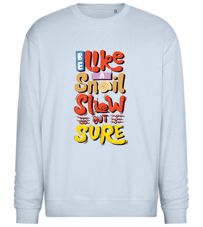 Slow but Sure Design - Comfort Essential Unisex Sweater_CREAMY BLUE_front