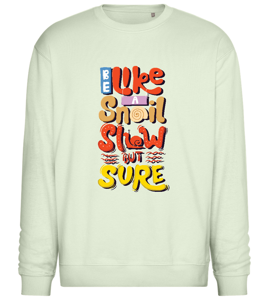 Slow but Sure Design - Comfort Essential Unisex Sweater_CREAMY GREEN_front