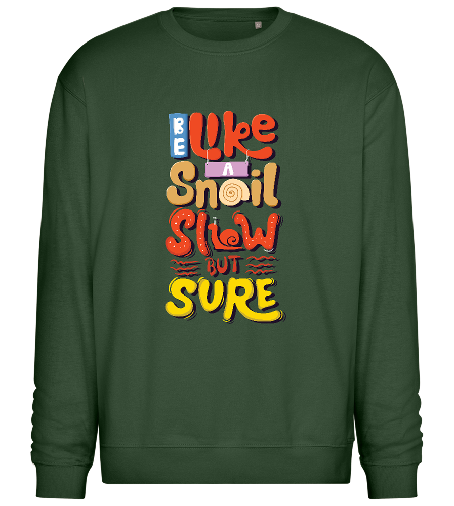 Slow but Sure Design - Comfort Essential Unisex Sweater_GREEN BOTTLE_front