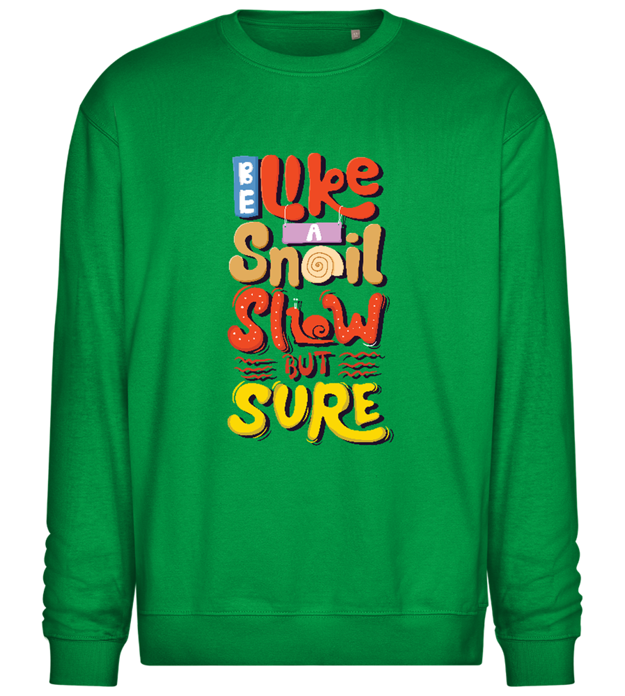 Slow but Sure Design - Comfort Essential Unisex Sweater_MEADOW GREEN_front