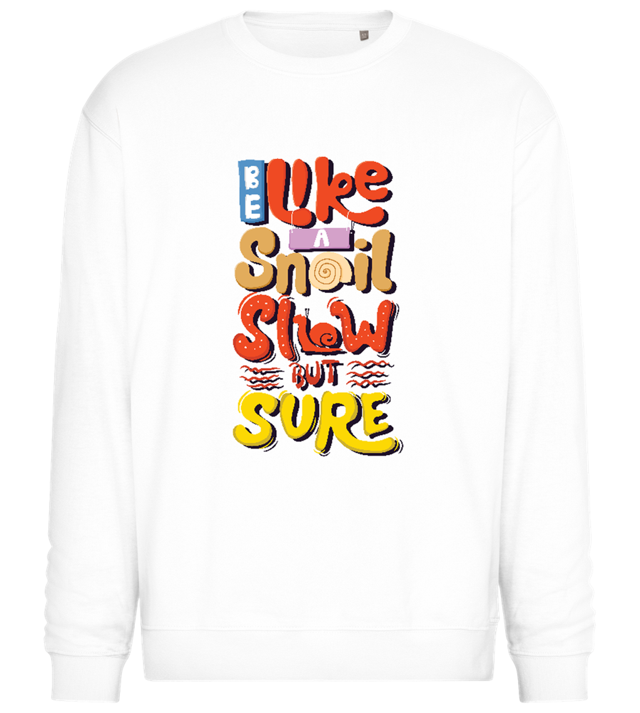 Slow but Sure Design - Comfort Essential Unisex Sweater_WHITE_front