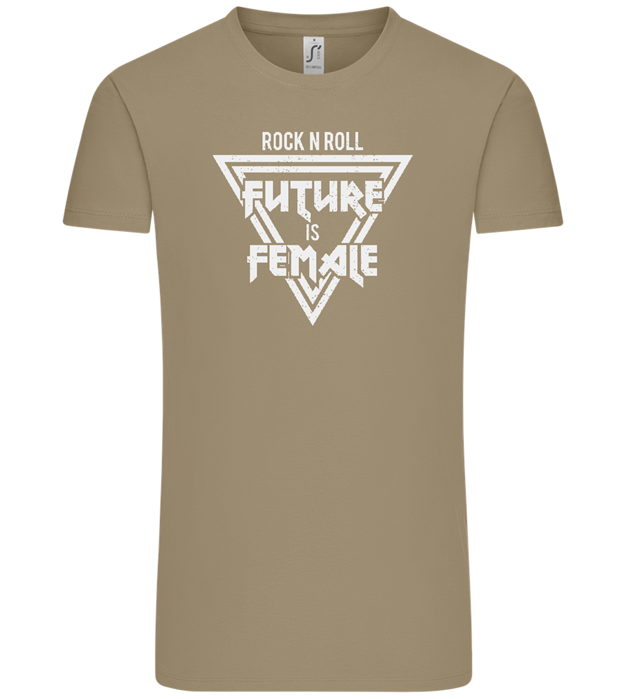 Rock N Roll Future Is Female Design - Comfort Unisex T-Shirt_KHAKI_front