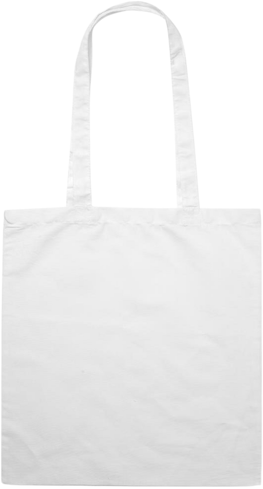 Its a Good Day to be Happy Design - Premium colored cotton tote bag_WHITE_back