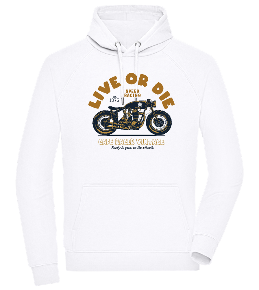 Cafe Racer Motor Design - Comfort unisex hoodie_WHITE_front