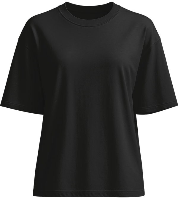 Premium women's oversized t-shirt_DEEP BLACK_front