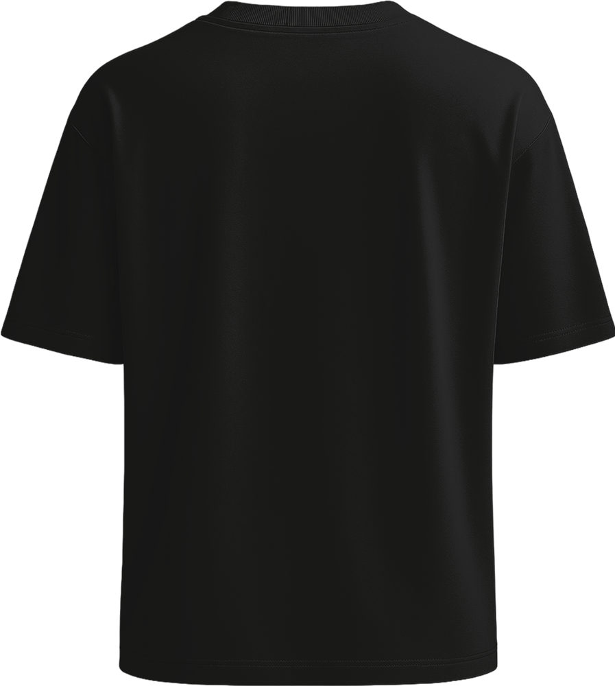 Premium women's oversized t-shirt_DEEP BLACK_back