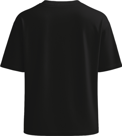 Premium women's oversized t-shirt_DEEP BLACK_back