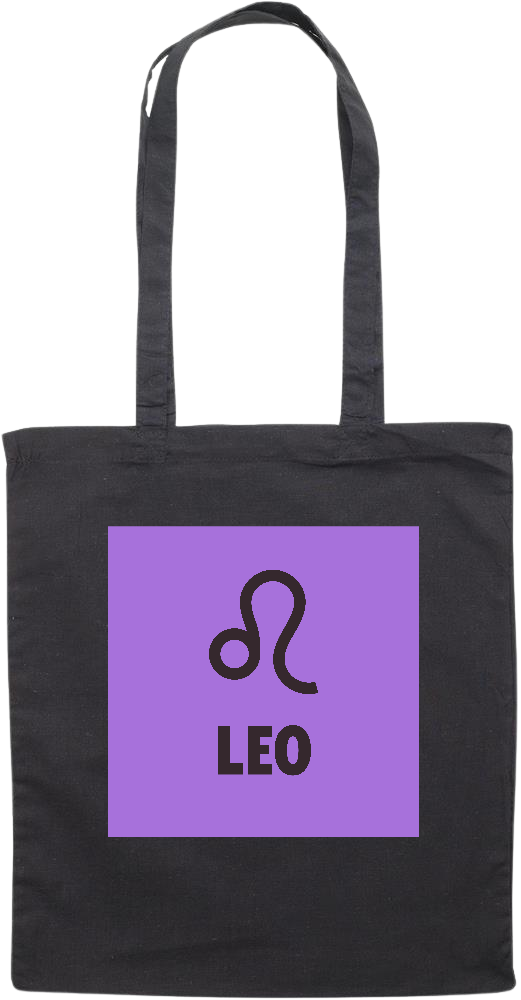 Zodiac Leo Design - Essential colored event tote bag_BLACK_front