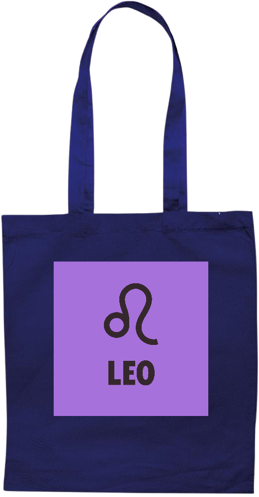 Zodiac Leo Design - Essential colored event tote bag_BLUE_front